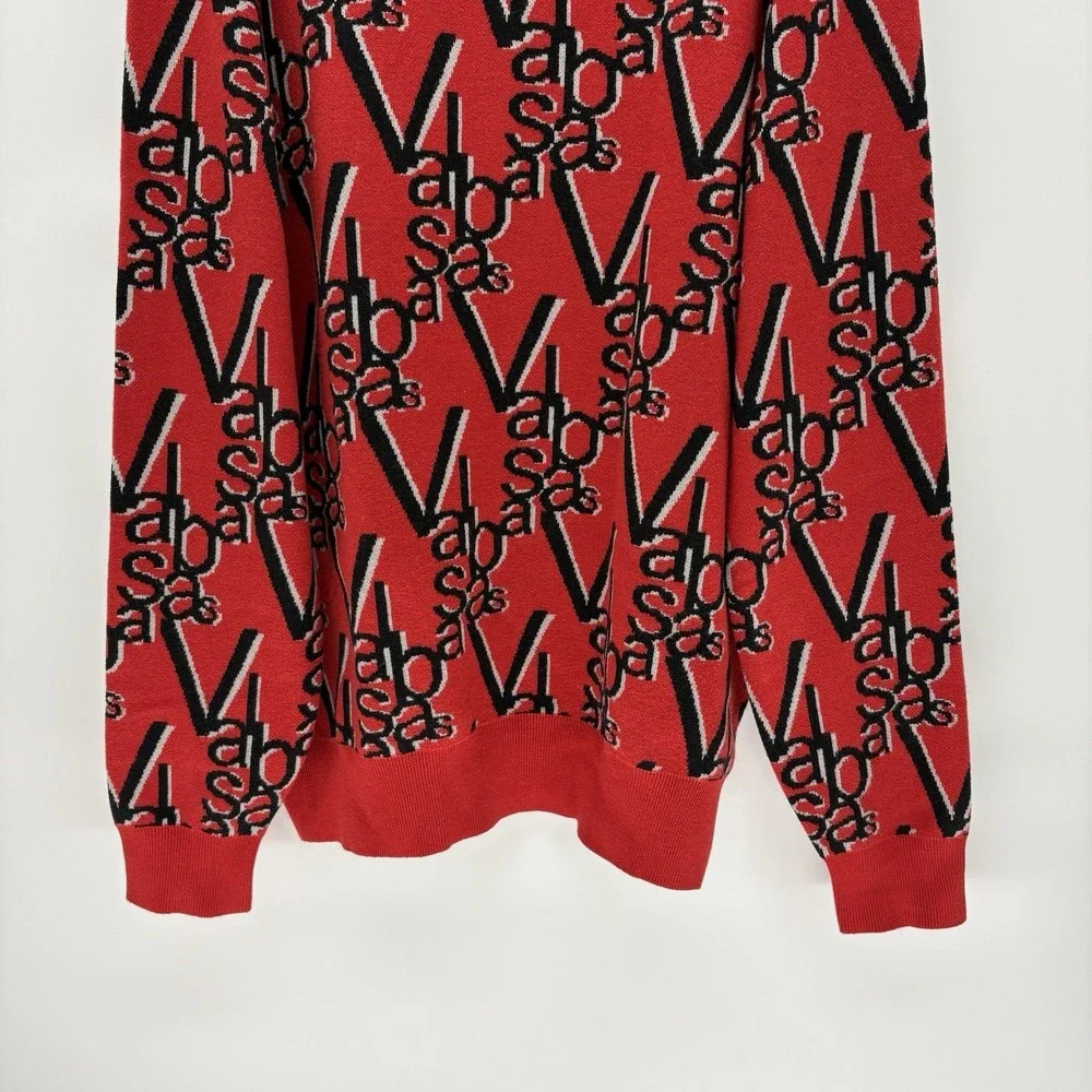 Valabasas Spellout‎ Monogram Turtleneck Red Pullover Sweater Streetwear Men XL